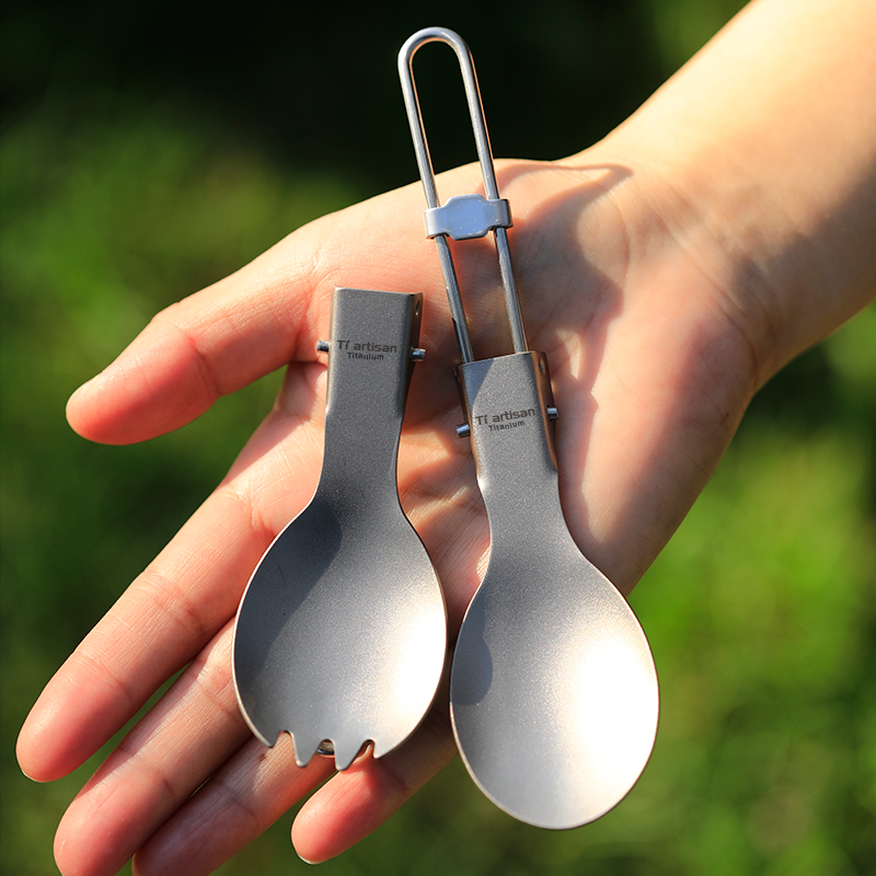 Camping Outdoor Cooking Table - Tiartisan Titanium Spoon Spork Ultralight Portable
