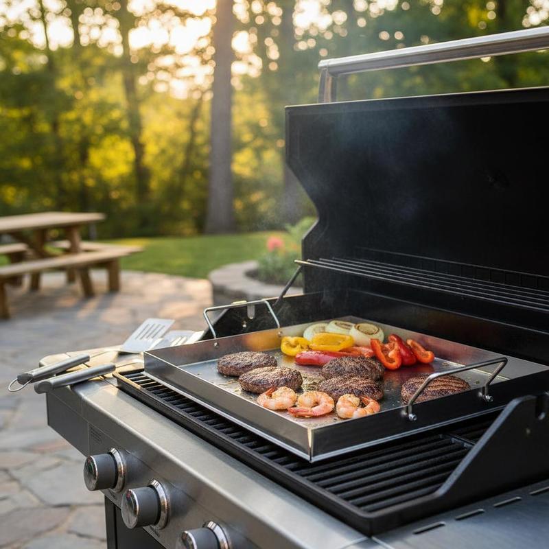 Camping Hiking Cooking - Universal Flat Top Griddle 18x16 Inch
