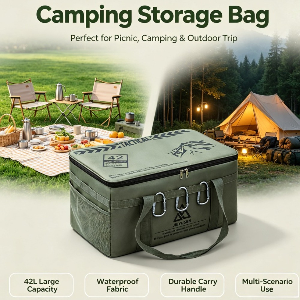 Camping Outdoor Cooking Table - 30/42L Foldable Portable Outdoor Picnic Tableware