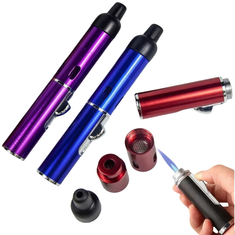 Camping Hiking Cooking - Windproof Multifunctional Inflatable Lighter Metal Portable