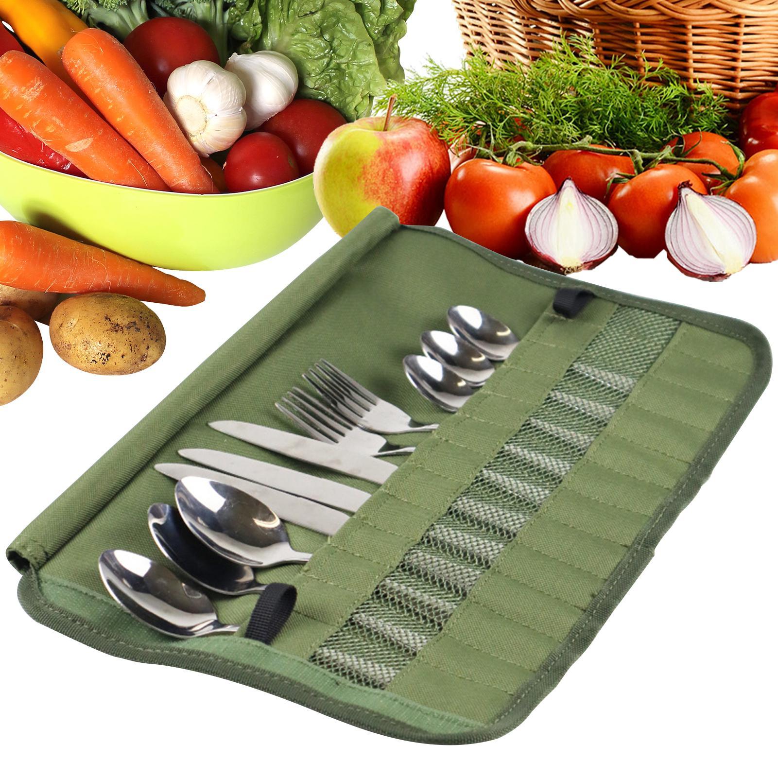 Camping Tableware Roll Bag Kit - огляд і ціна Camping Cooking Utensil Holder