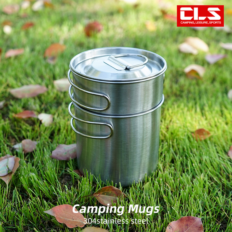 2Pcs/Set Camping Kettle Stainl - огляд і ціна Camping Cooking Set With Kettle