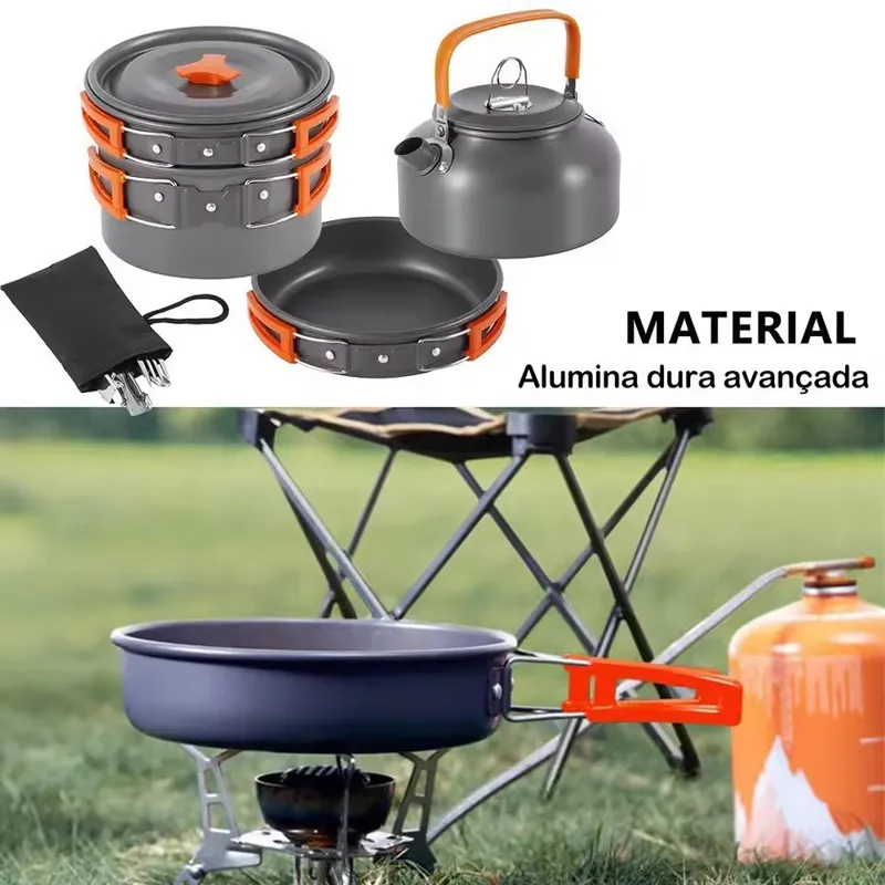 Outdoor Aluminum Alloy Camping - огляд і ціна Camping Cooking Set With Kettle