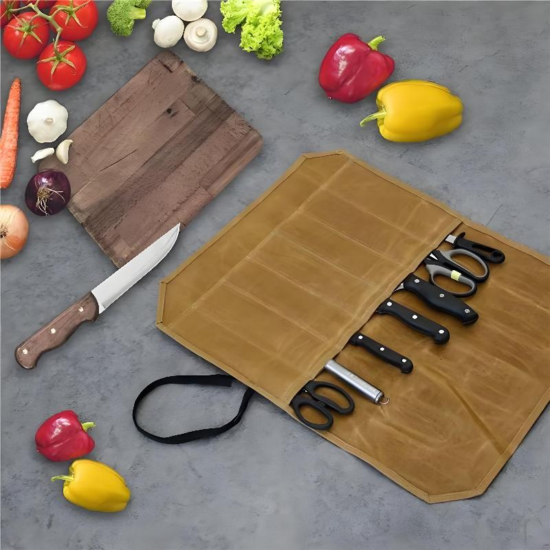 Waxed Canvas Chef Knife Roll M - огляд і ціна Camping Cooking Utensil Holder