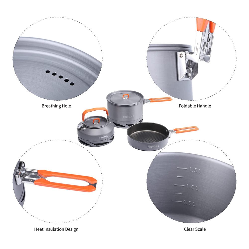 Fire Maple Camping Cookware Ut - огляд і ціна Camping Cooking Set With Kettle